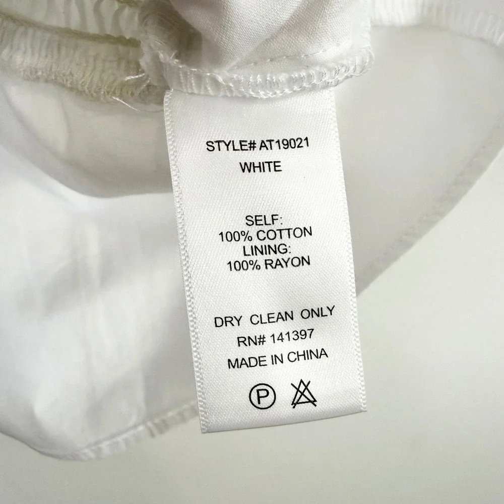 ASTR The Label White Bow Front Puff Sleeve Peplum Top Size M